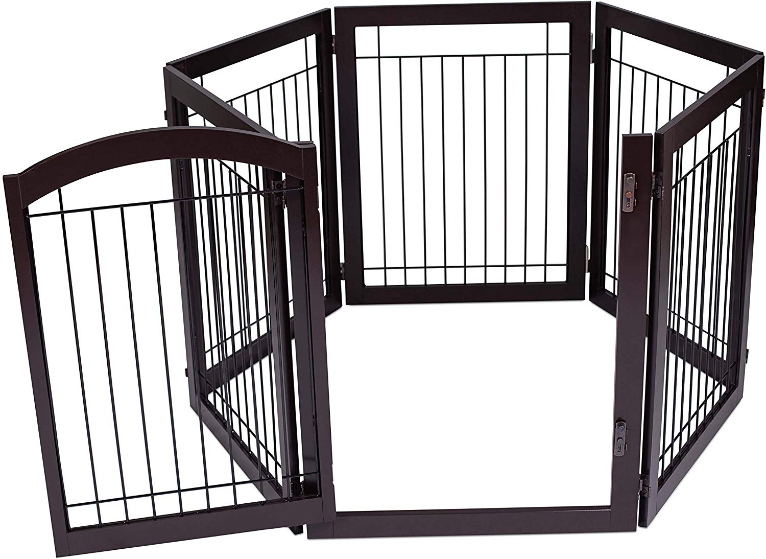 BirdRock Home Indoor Dog Gate with Door - 6 Panel - 30