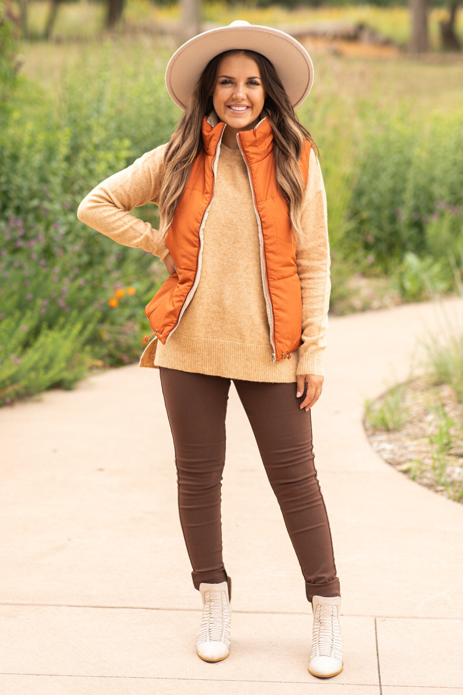 Burnt Orange and Cream Vest