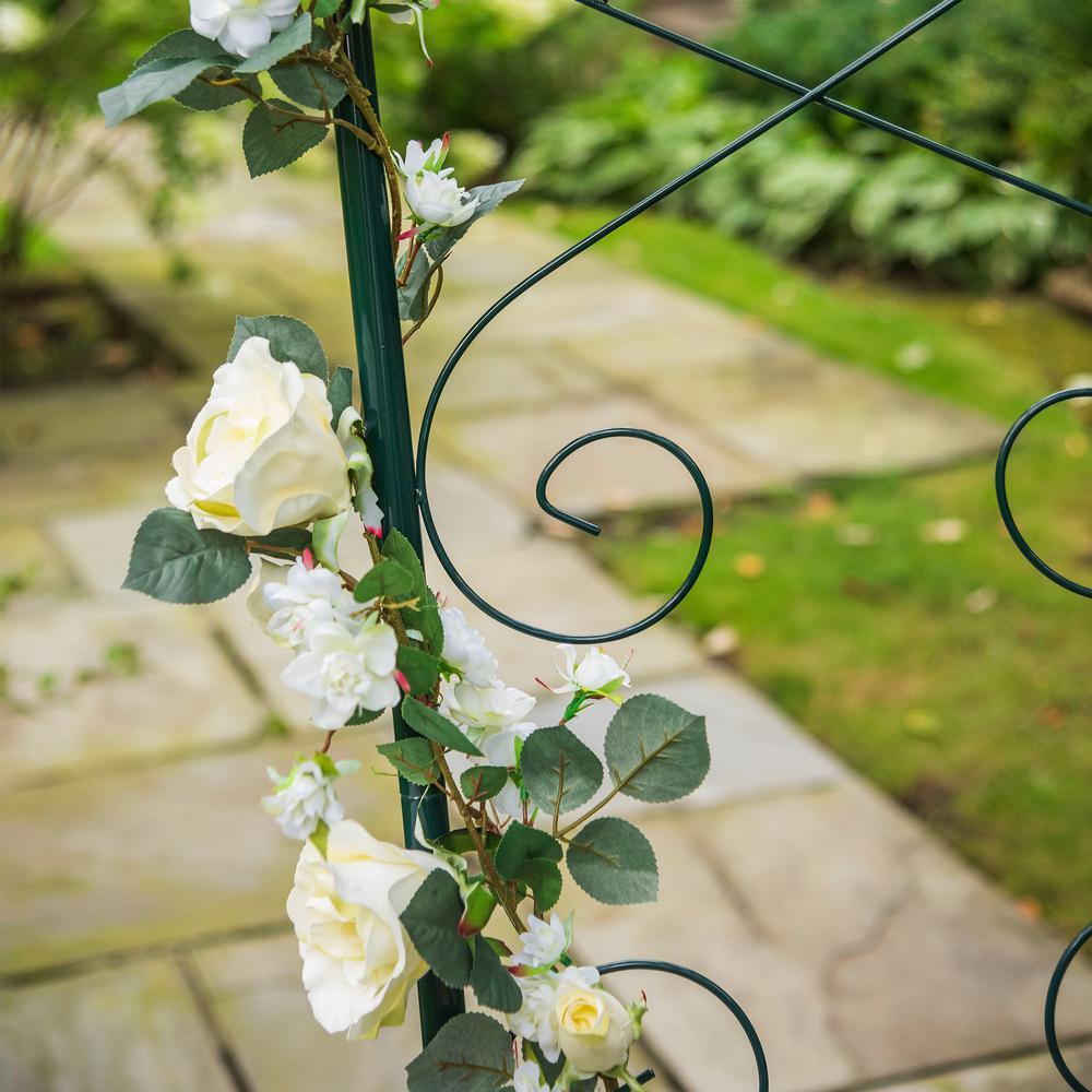 CobraCo 3-Sided 106" Gothic Steel Trellis Arbor - Green