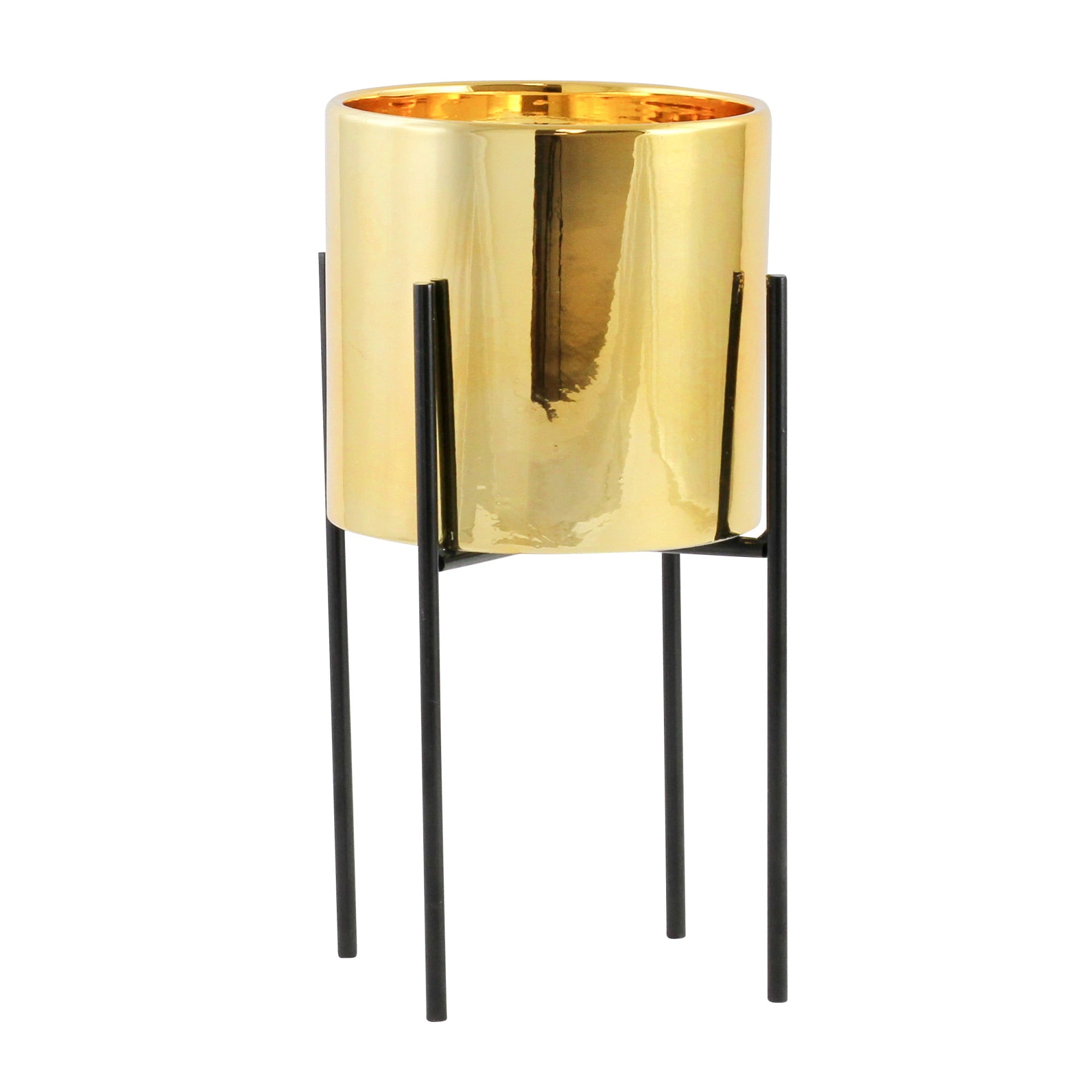 Lonnie Mid Century Ceramic Planter - Gold 13"H