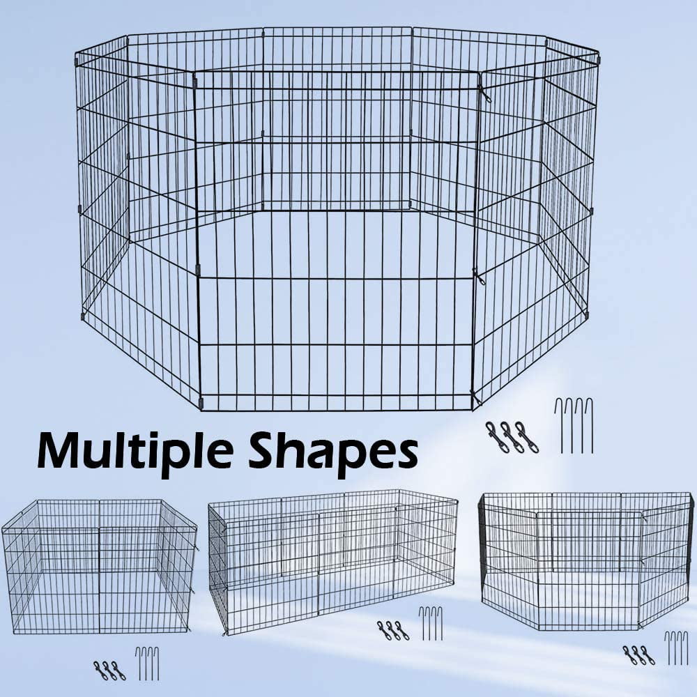 Dkeli Dog Fence Outdoor Dog Playpens for Small Dogs， Portable， Foldable，24 inch