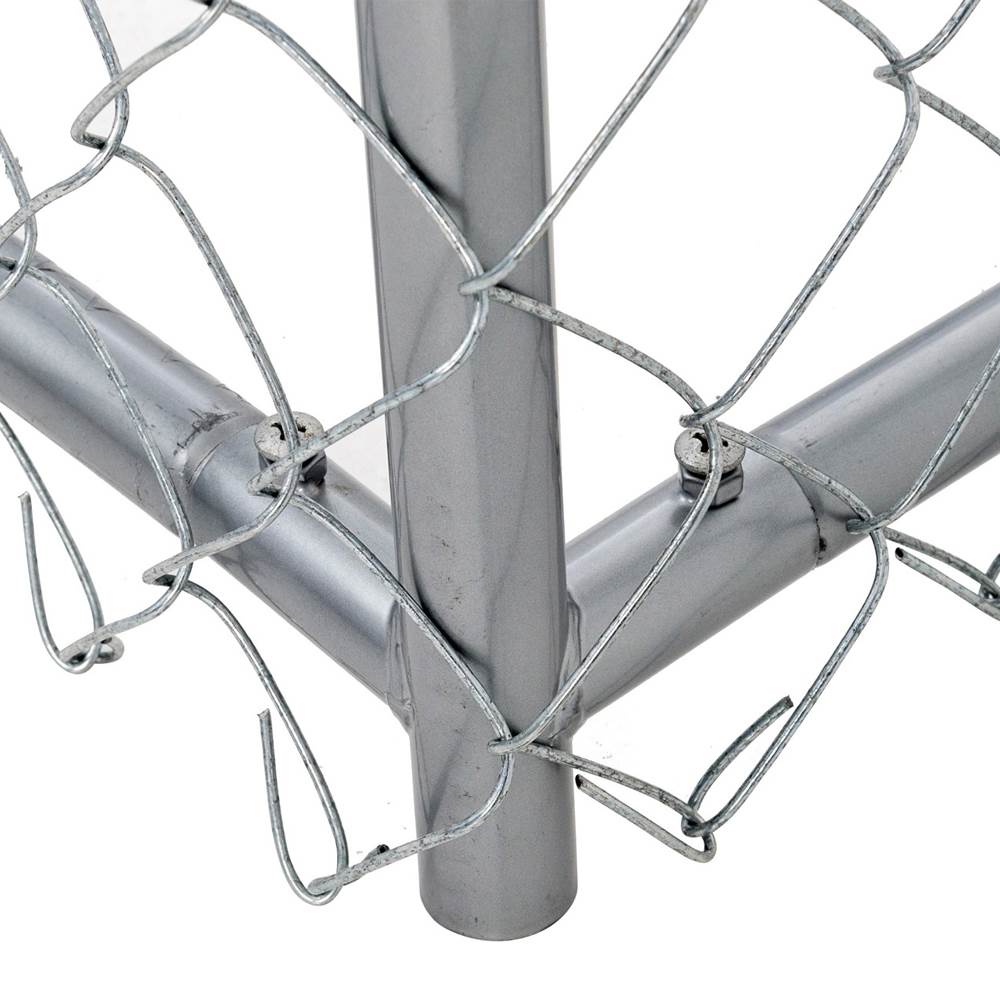 Lucky Dog Heavy Duty Outdoor Chain Link Dog Kennel， Silver， 10'L x 5'W x 6'H， 2 Pack