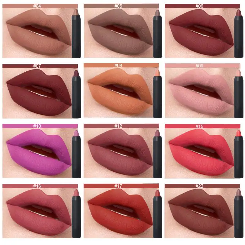 Creamy Matte LipLiner Full Coverage High Pigment Lipstick Pencil