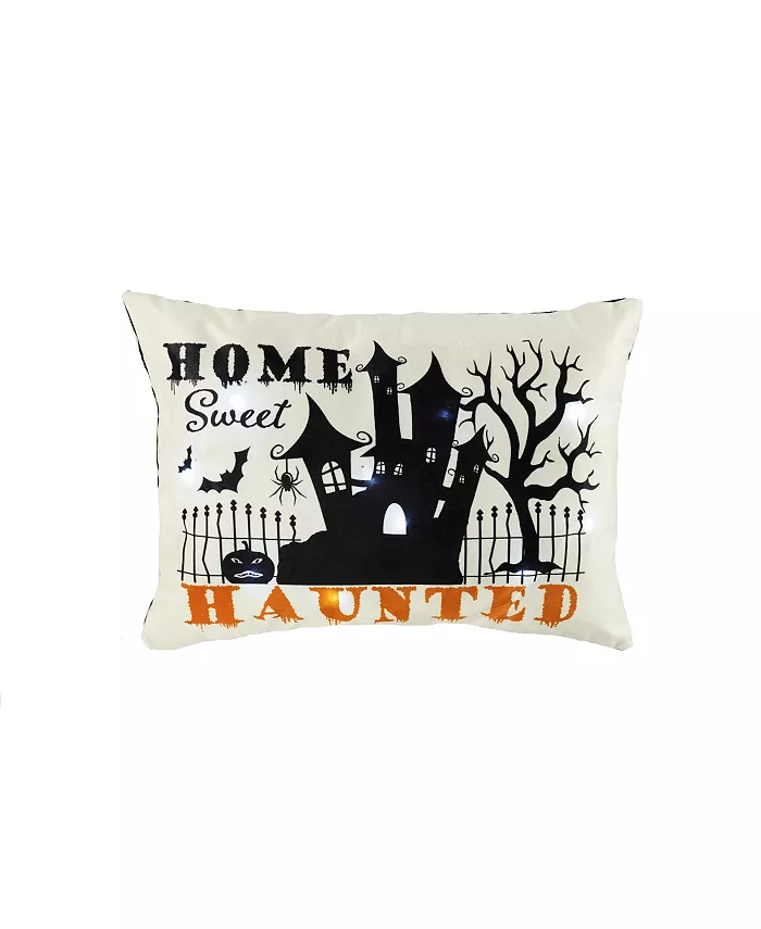 Lush Dandeacutecor Sweet Haunted Home LED Decorative Pillow， 13