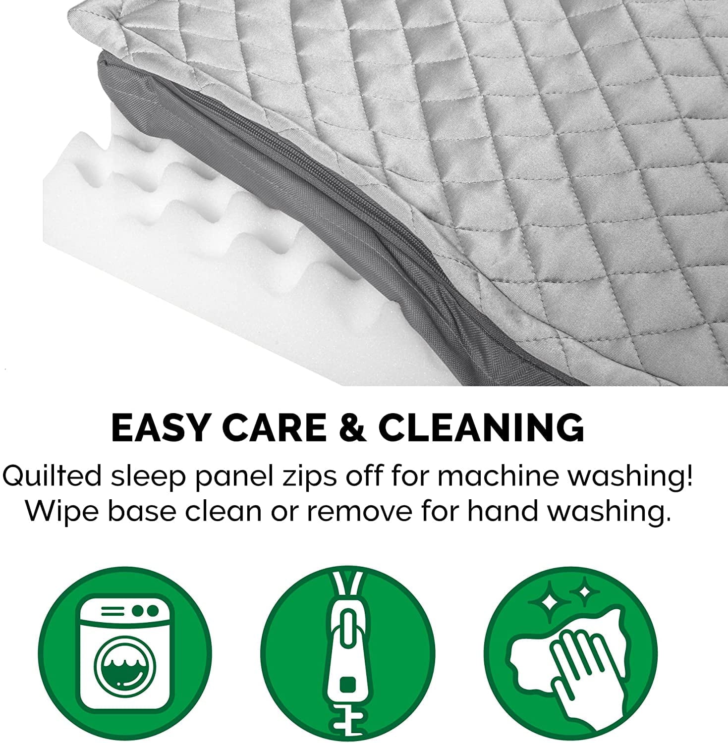 Furhaven Large Orthopedic Dog Bed Water-Resistant Indoor/Outdoor Quilt Top Convertible Mattress w/ Removable Washable Cover - Gray， Large Convertible Quilt Top (Gray) Large Orthopedic Foam