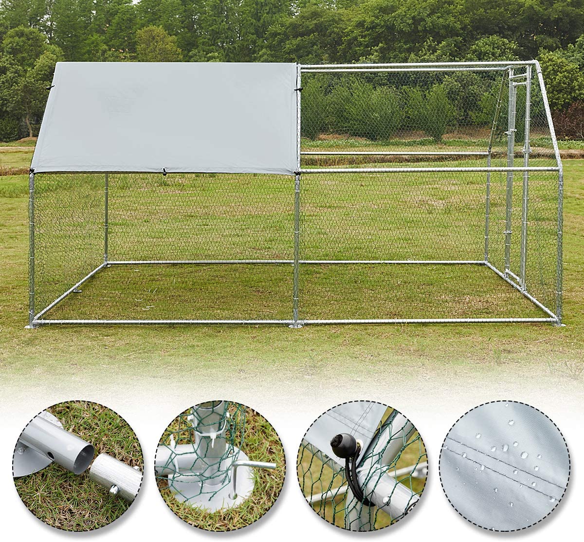 YODOLLA Outdoor Chicken Coop， 12.5' x 9' x 6.5'， Metal