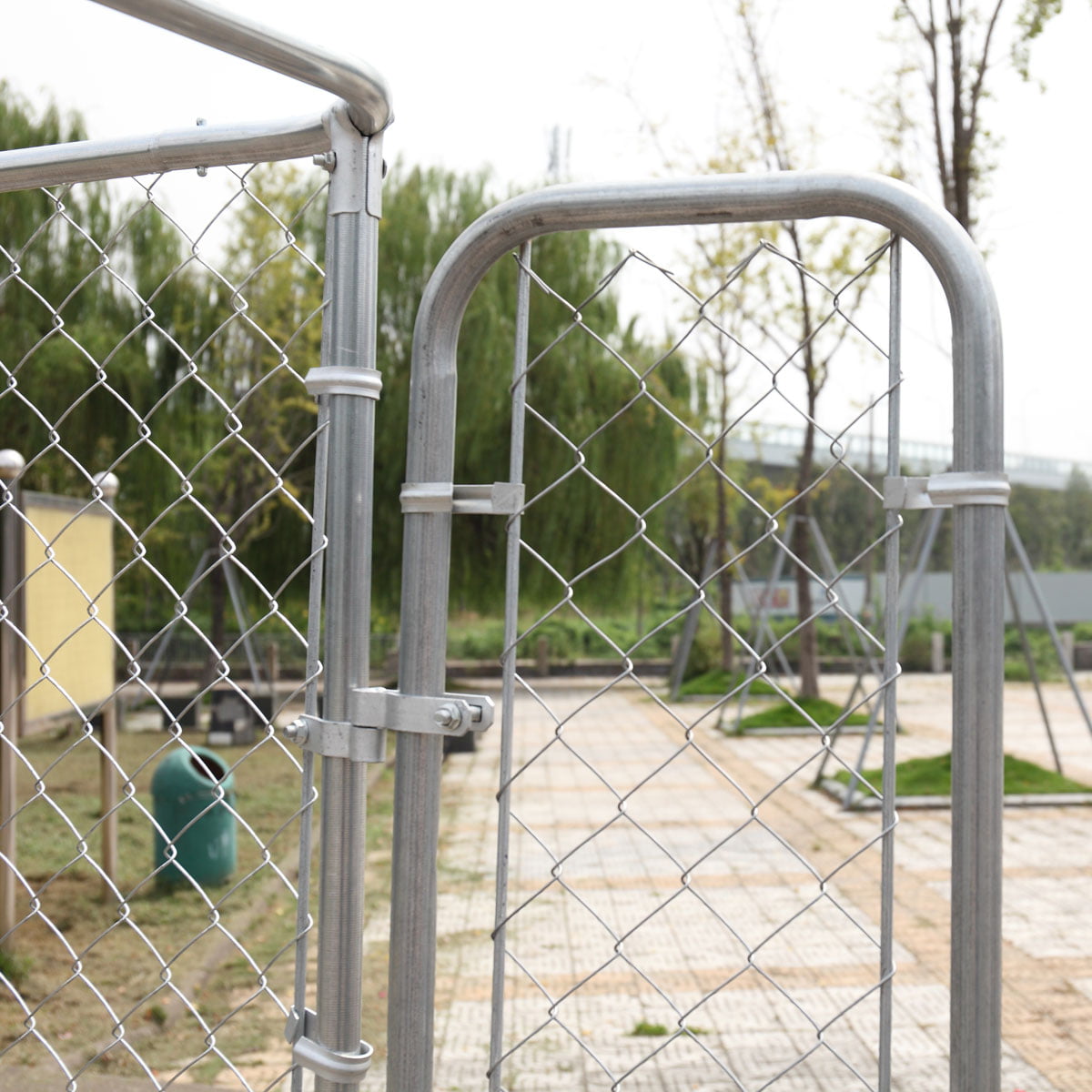 Coziwow 10 x 10 ft Outdoor Dog Kennel Dog Cage Enclosure Heavy Duty Chain Link for Large Dog W/ Door