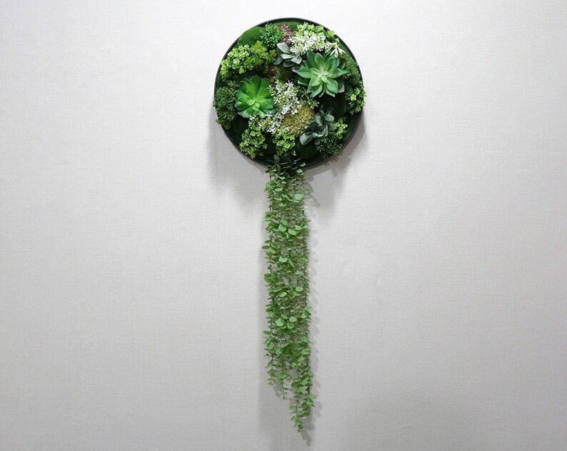 Realistic Faux Artificial Succulents Living Wall Art - Home Interior D