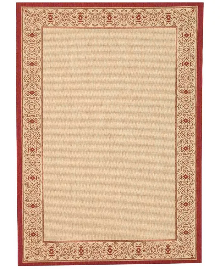 Safavieh Courtyard Natural and Red 5'3