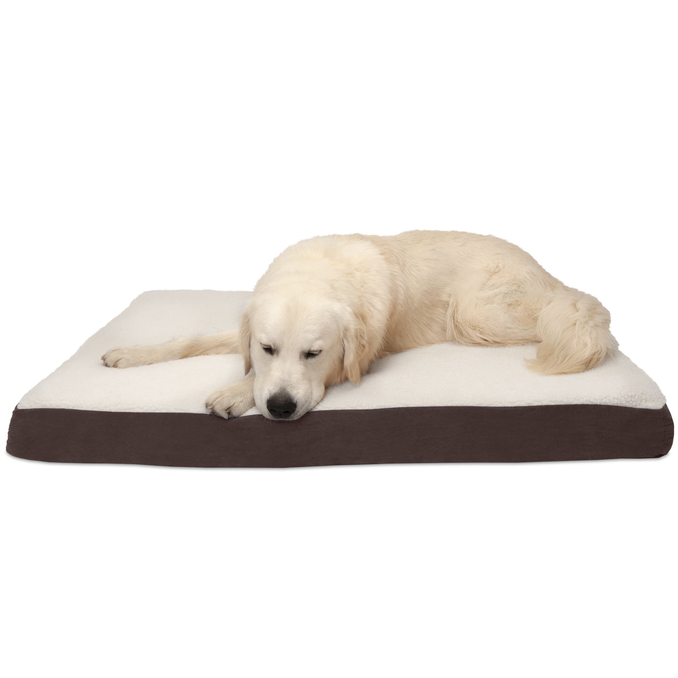 FurHaven Pet Products Faux Sheepskin and Suede Deluxe Orthopedic Dog Bed - Espresso， Jumbo