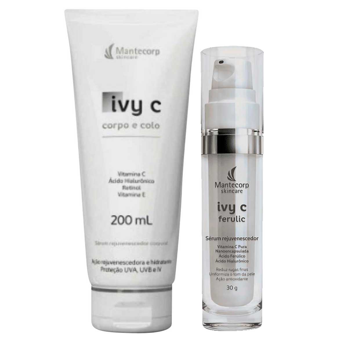 Compre Serum Mantecorp Ivy C Ferulic 30g e Ganhe Serum Ivy C Corpo e Colo FPS 20 200ml