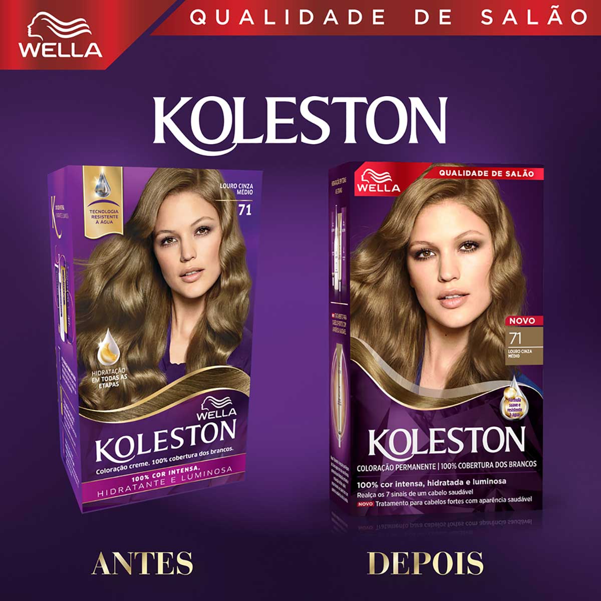 Kit tintura 71 louro cinza medio Wella Koleston