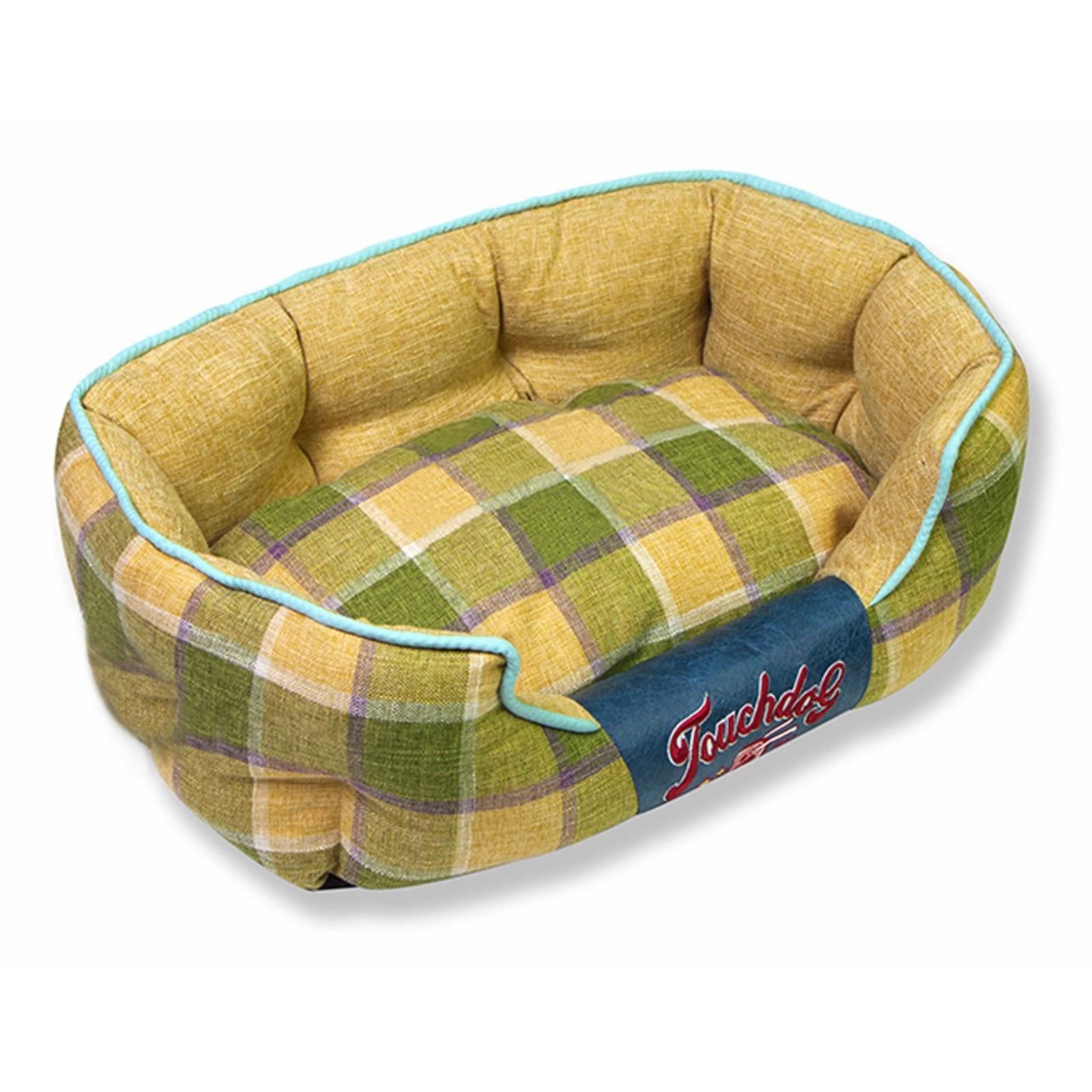 Touchdog 'Archi-Checked' Designer Plaid Oval Dog Bed