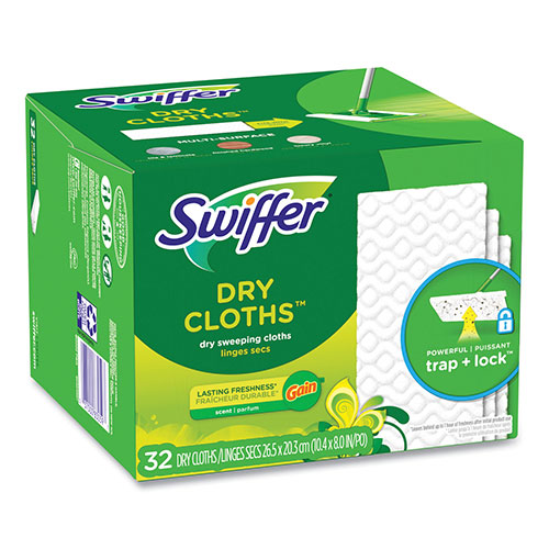 Procter and Gamble Swiffer Dry Refill Cloths. 8 x 10.4 | White， 32 Box， 4 Boxes