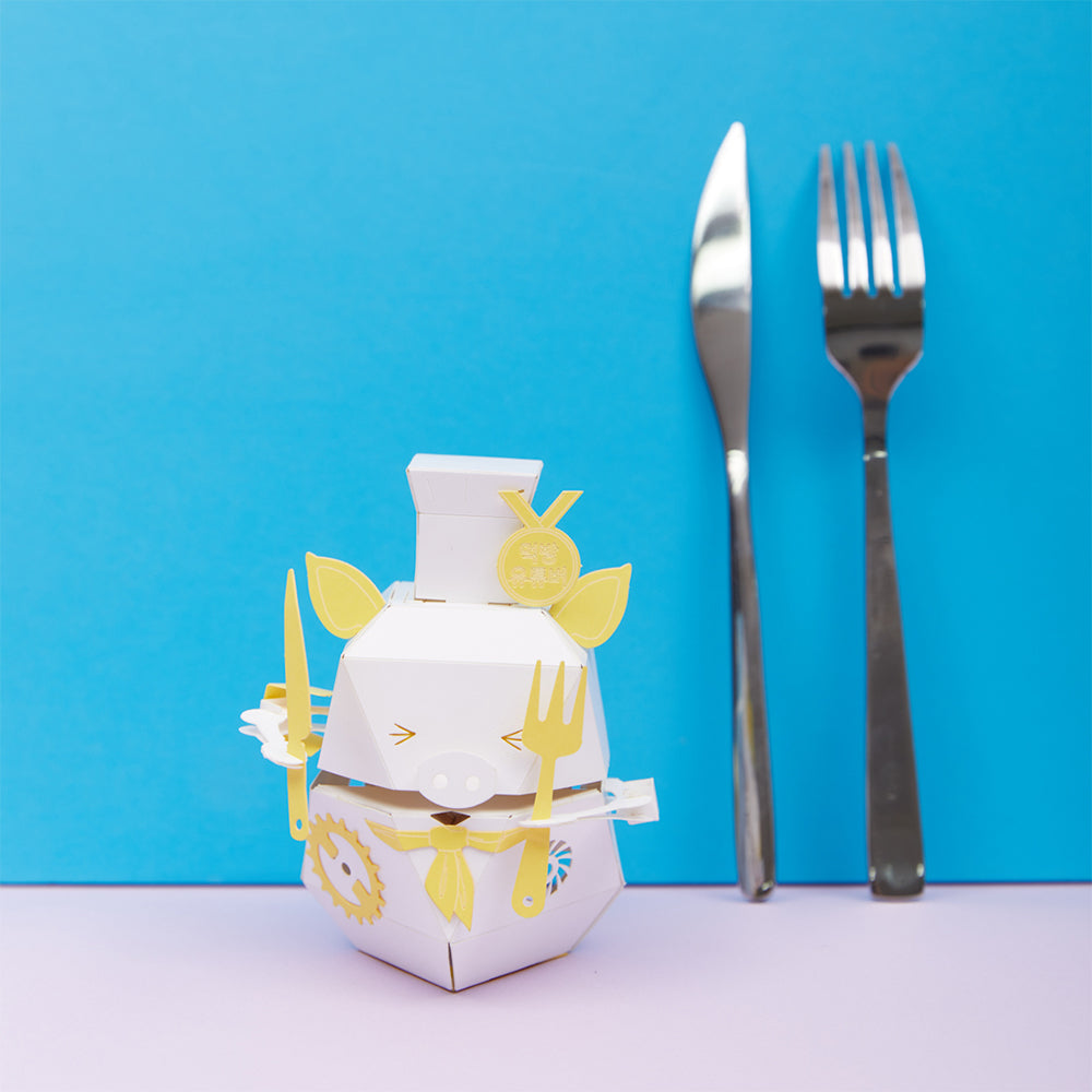 ROBOTRY Moving Paper Robots Making Kit， Chefu | CamandFollower - Learn Very Basic 5 Robot Mechanisms