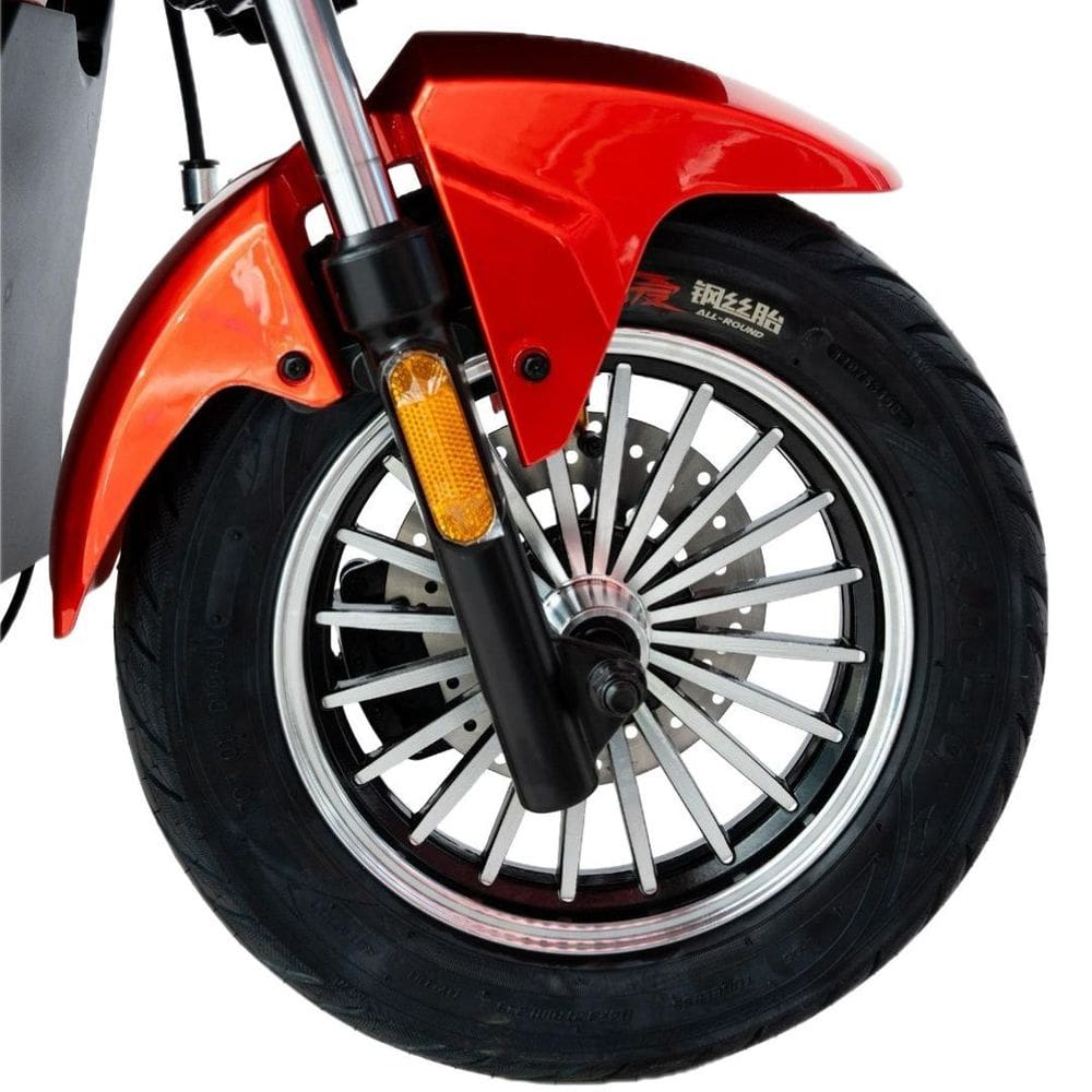 Bicicleta Elétrica 1000W Bateria de Lítio Alarme Cargo Duos Vermelha