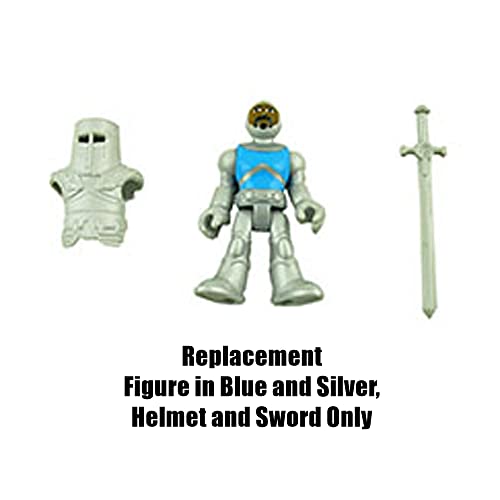 Replacement Parts for Fisher-Price Imaginext Clobbering Crossbow Playset - HCG67 ~ Replacement Figure in Blue and Silver， Helmet and Sword
