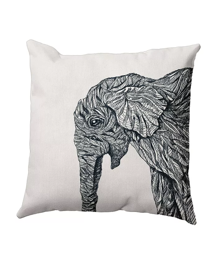 E by Design 16 Inch Black Decorative Safari Throw Pillow