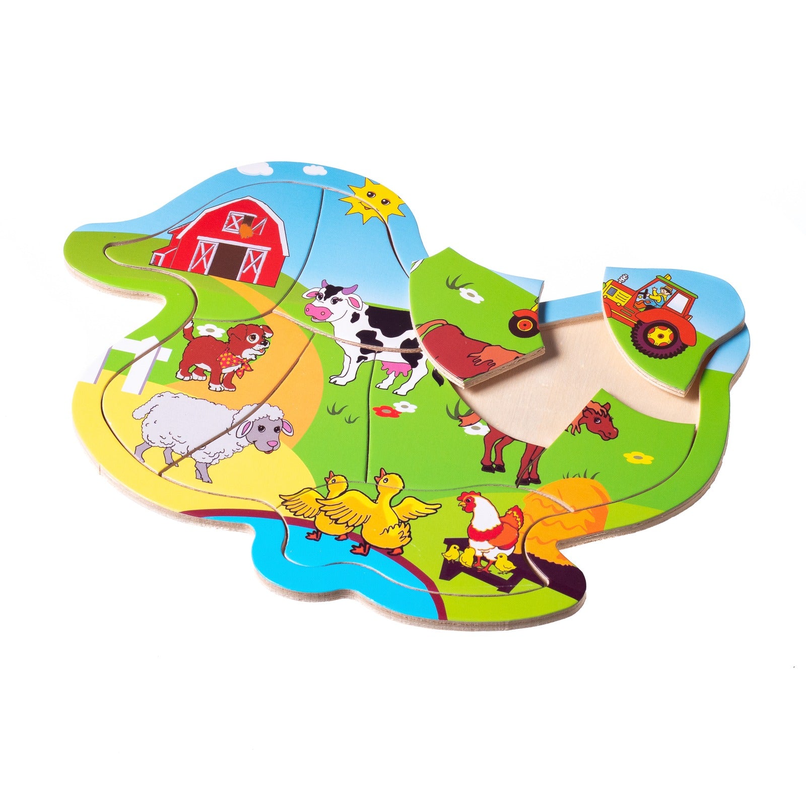 Eliiti Wooden Farm Animals Jigsaw Puzzle for Toddlers 2 to 4 Years Old Boys Girls