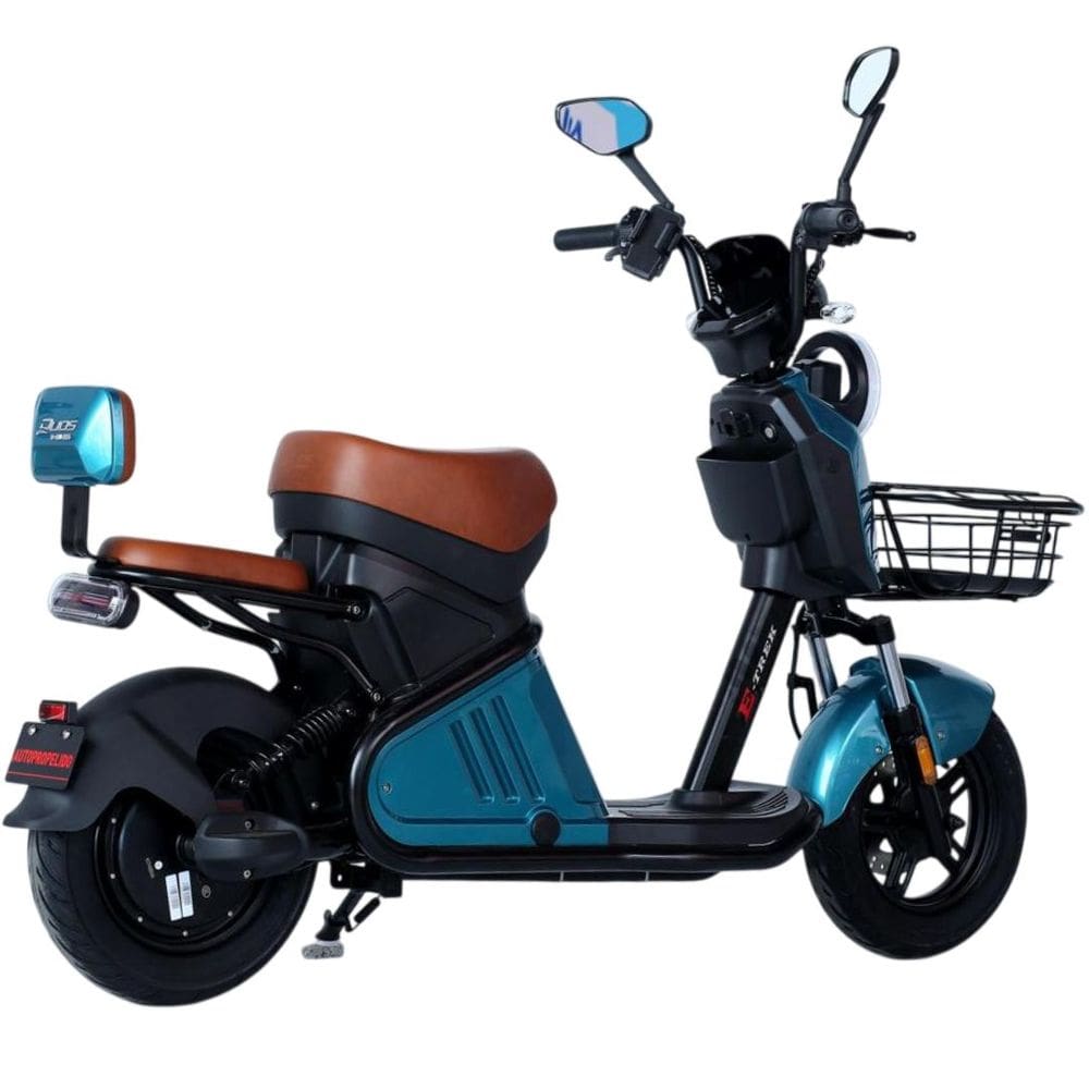 Bicicleta Elétrica 1000W Alarme Retrovisor Painel Digital E-Trek Duos Azul Metálico