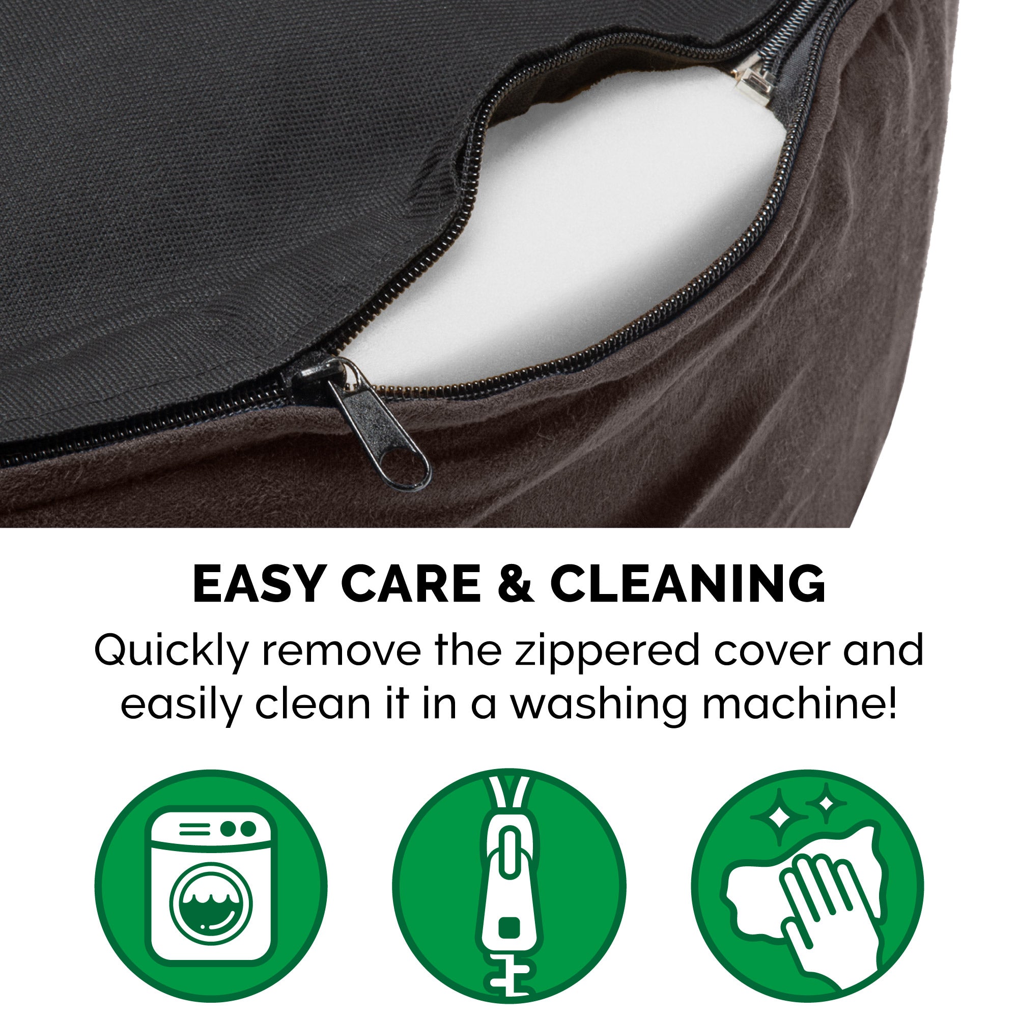 FurHaven | Orthopedic Faux Sheepskin and Suede Oval Pet Bed for Dogs and Cats， Espresso， Medium