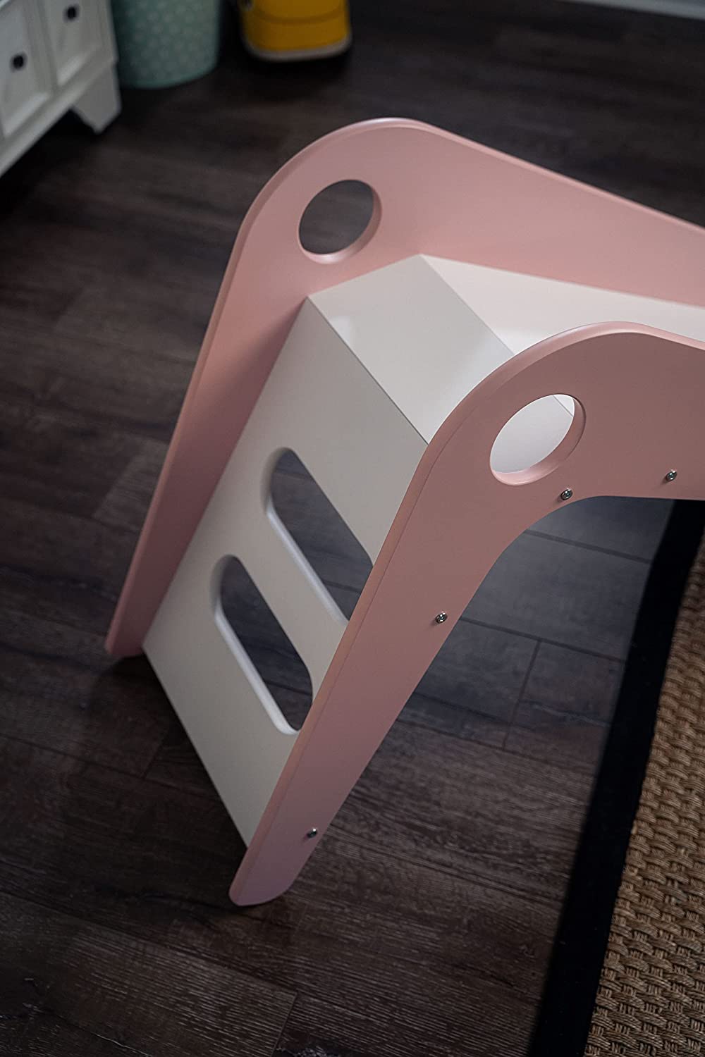 Avenlur Toddler Playground Wooden Indoor Slide for Kids - Transform Any Living Space Into The Perfect Playroom or Gym. Climbing Wood Slide for Babies， Toddlers， and Children Ages 18mo - 4 Years (Pink)