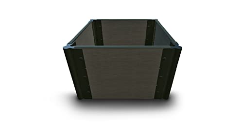 TOOL-FREE WEATHERED WOOD 2' X 2' X 16.5" RAISED GARDEN BED