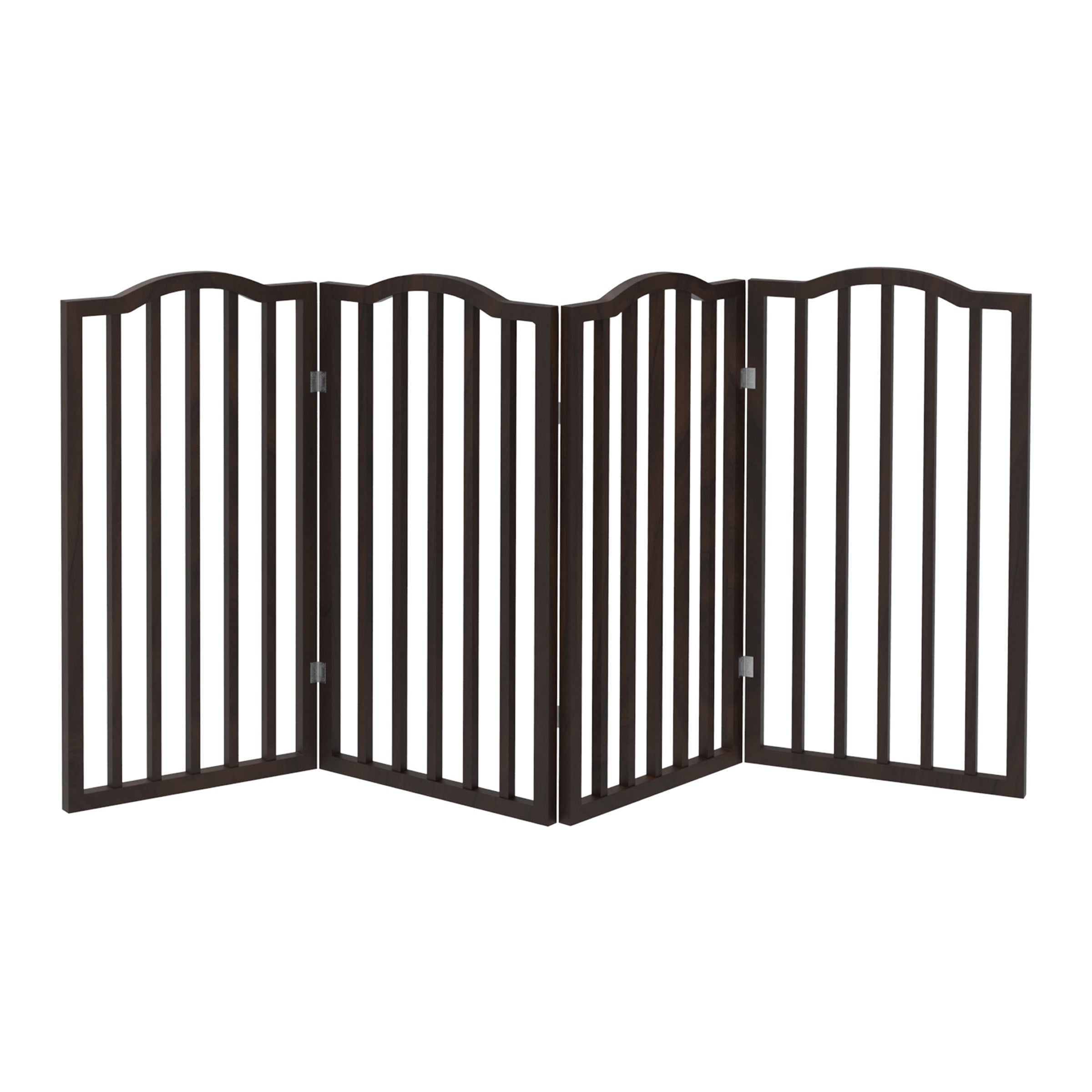 Pet Gate – Dog Gate for Doorways， Stairs or House – Freestanding， Folding， Accordion Style， Wooden Indoor Dog Fence by Petmaker (72x32， Brown)