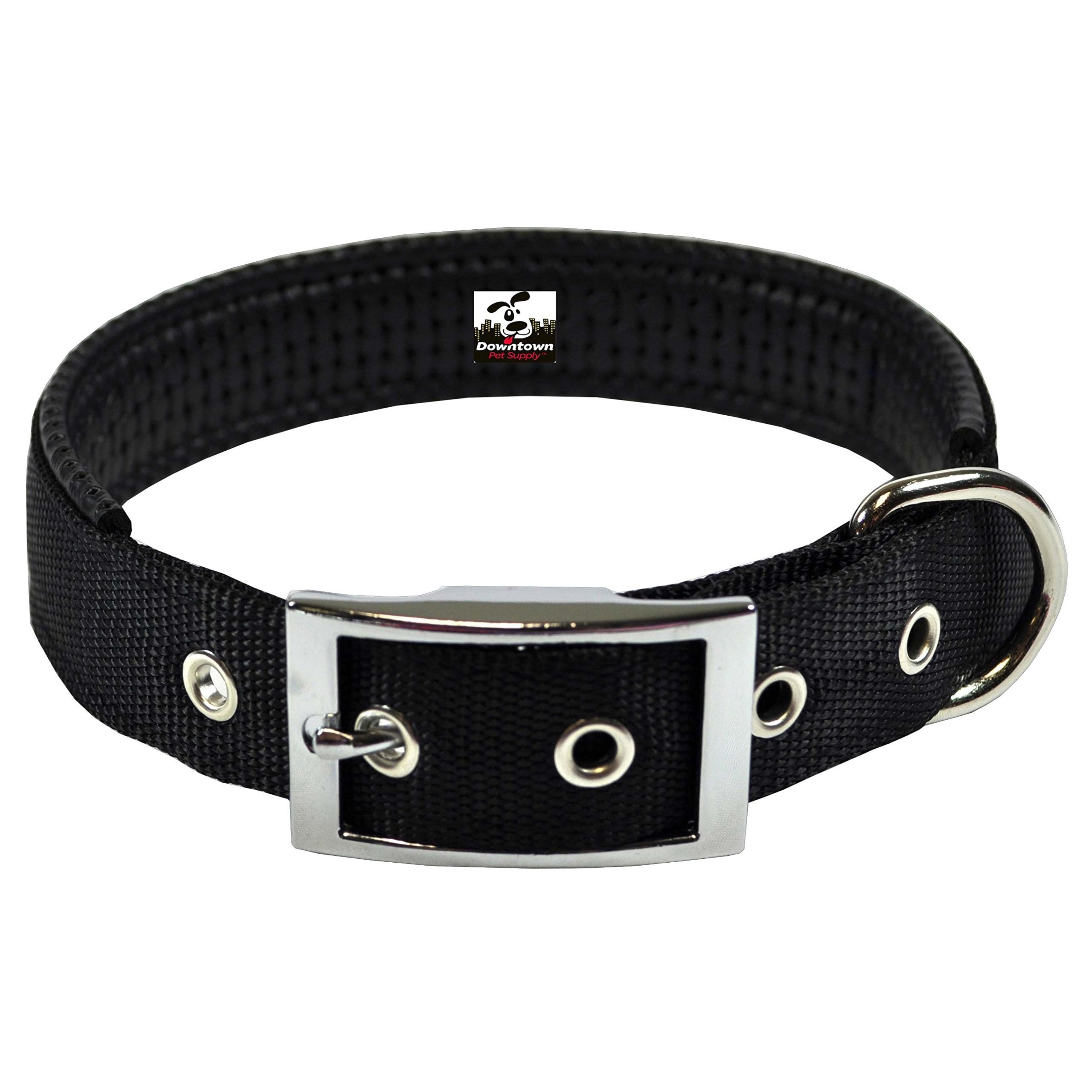 Downtown Pet Supply Dog Collars for Small Dogs Padded Dog Collar Black， S