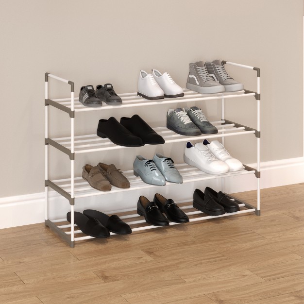 Home complete 4 tier Shoe Rack For 20 Pairs White