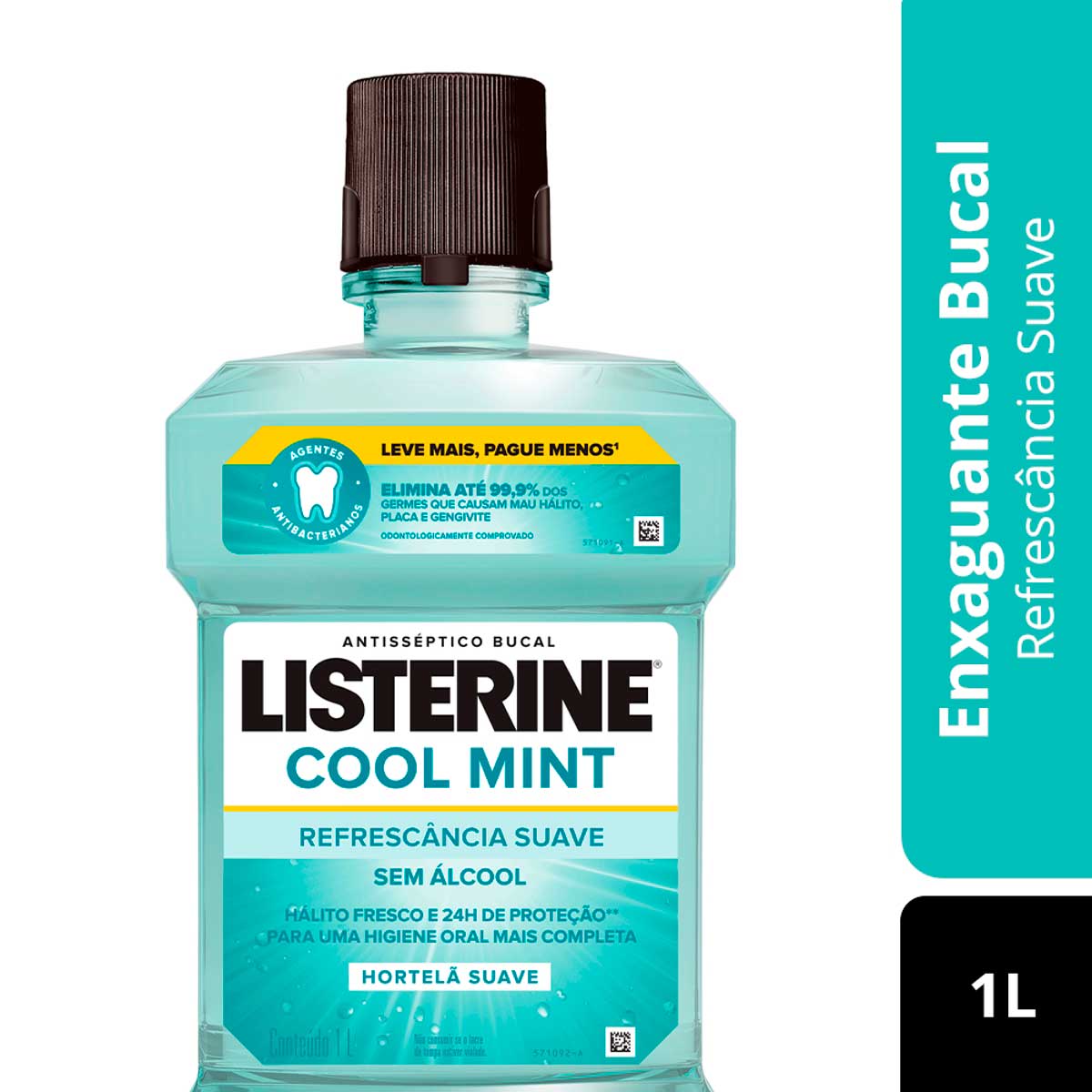 Enxaguante Bucal sem Alcool Listerine Cool Mint Refrescancia Suave 1L