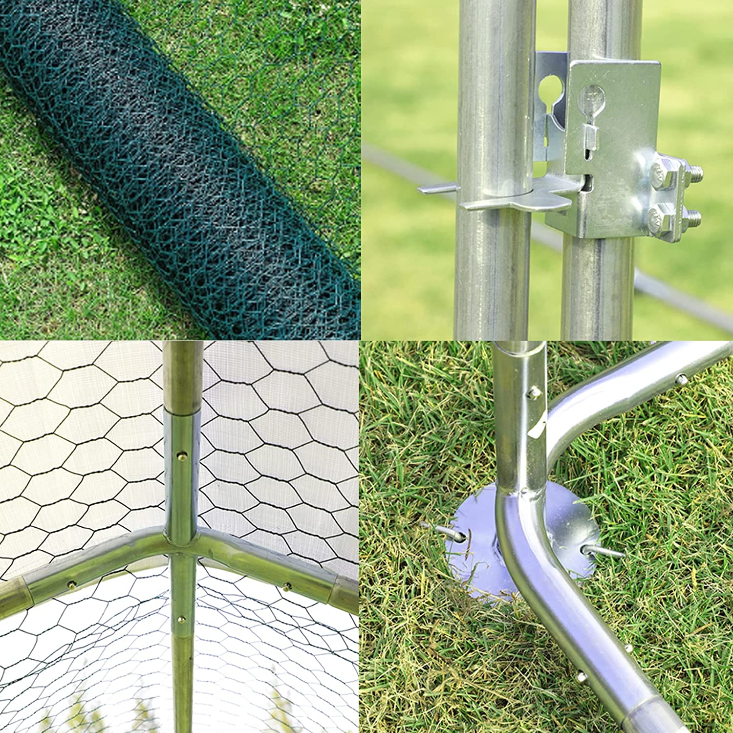 Magic Union Large Metal Chicken Coop Backyard Hen House Cage Run Outdoor Cage， 20x10 ft