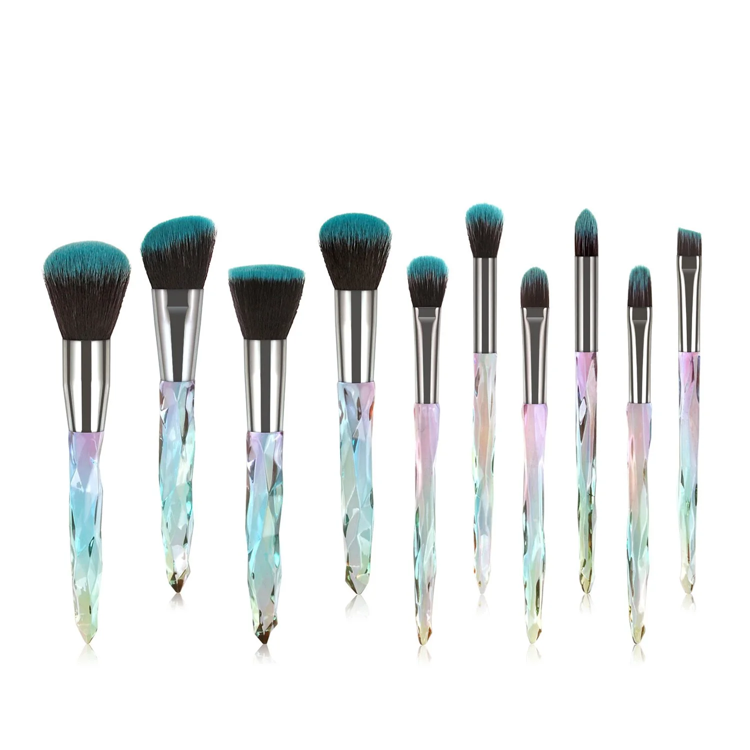 10 pcs Custom Private Label Diamond Makeup Brush Set