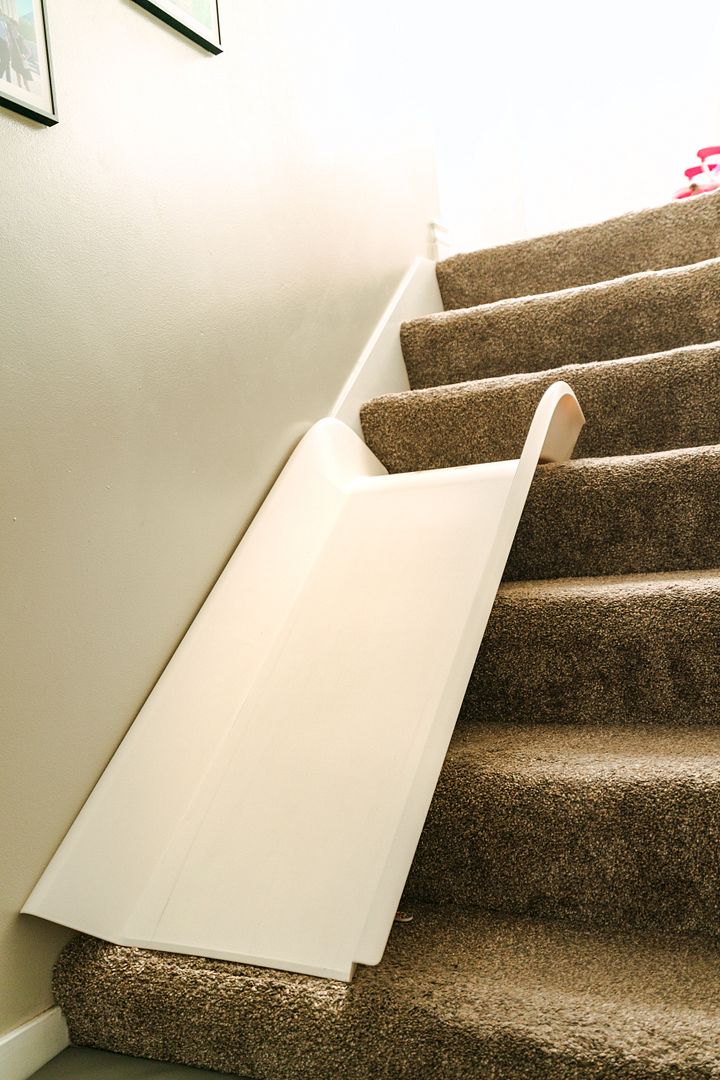 The Original StairSlide - Portable， indoor， slide for kids ages 3-12.  Single slide unit