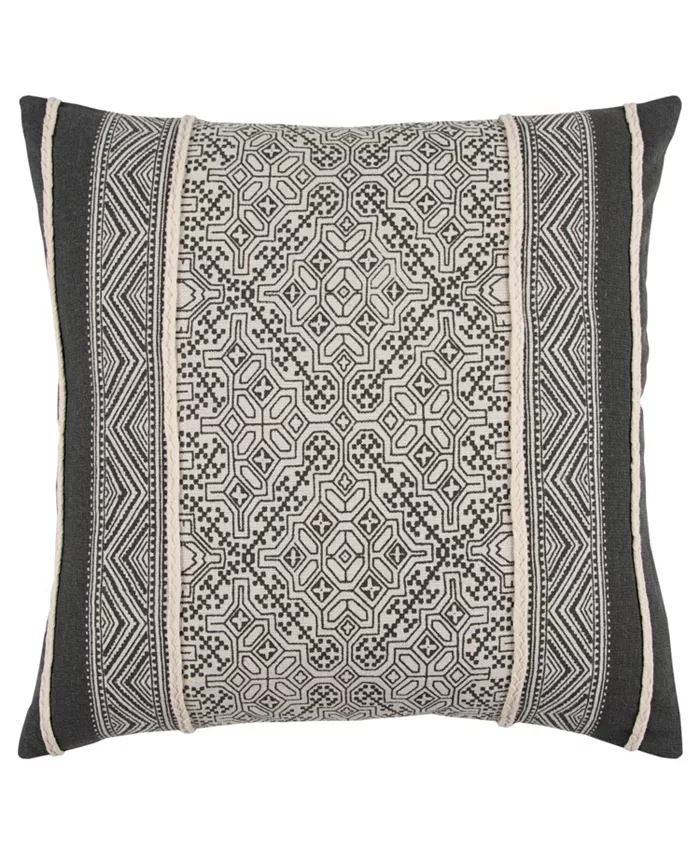 Rizzy Home Tribal Design Polyester Filled Decorative Pillow， 20