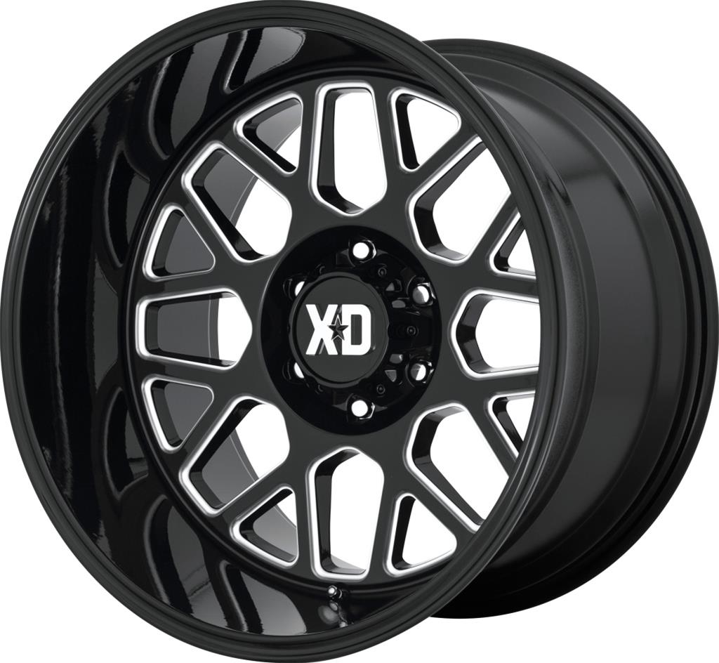 KMC XD84921280344N KMC XD849 Grenade 2 Gloss Black Milled Spoke Wheels