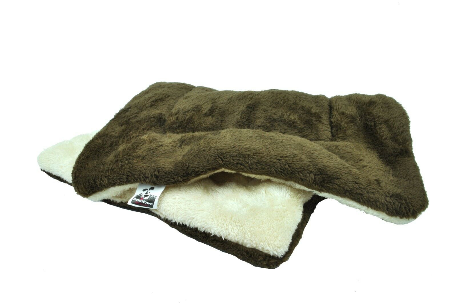 Comfort Pet Nap and Crate Mat Blue Red Maroon Green Tan Fiesta Plush， X-Small， Plush Brown Oatmeal