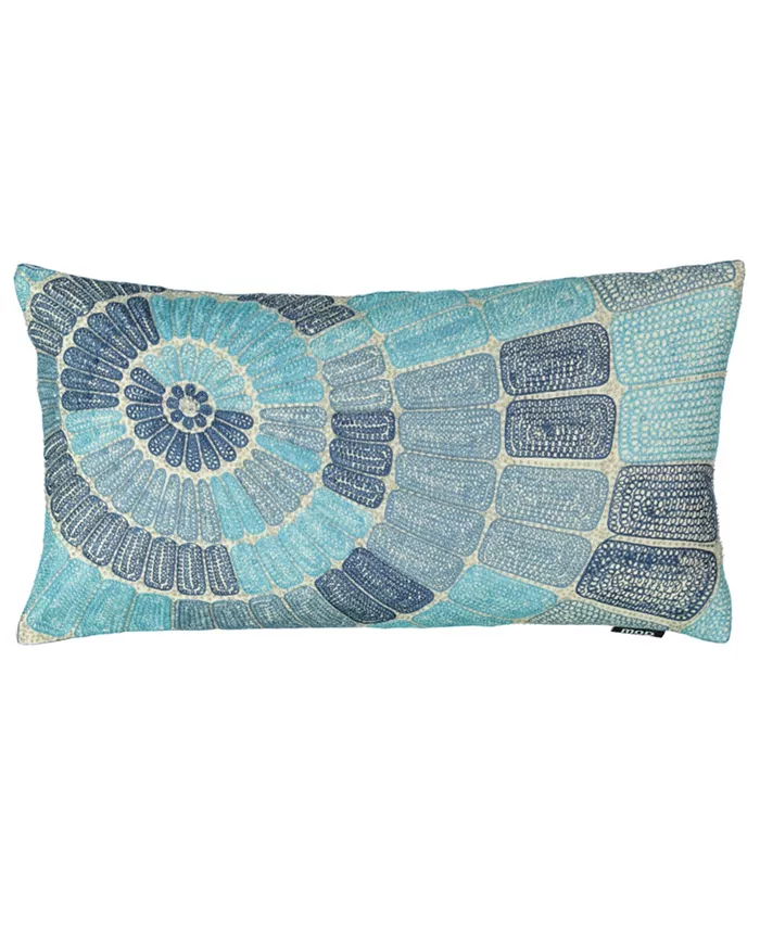 Mod Lifestyles African Garden Collection Concentric Circle Embroidery Lumbar Pillow， 14