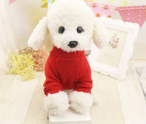 Plain Red Sweatshirt FOR SMALL DOGS Small Dog Sweater(Red， Extra-Small)