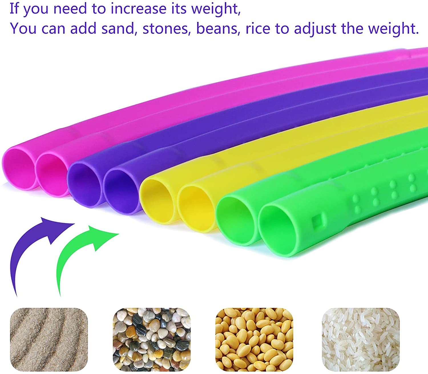 TABGIME 2 Set Kids Exercise Hoops W/Jump Rope， Detachable 3-12 Child Outdoor Games Toy