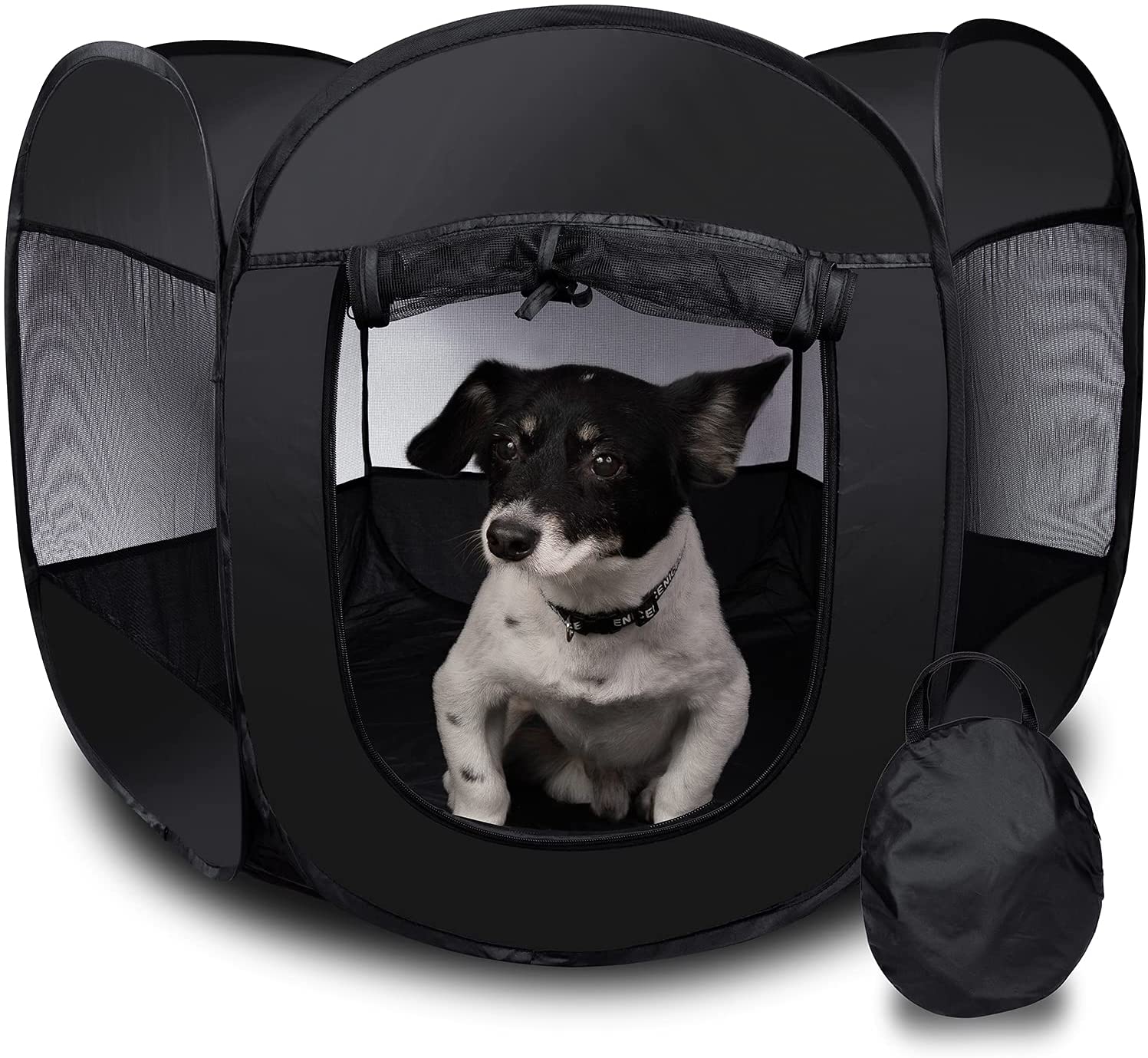 Zone Tech Portable Foldable Pet Playpen Tent – Medium Size Indoor Outdoor Mesh Open Air Exercise Pop-Up Playen Tent for Dogs and Cats