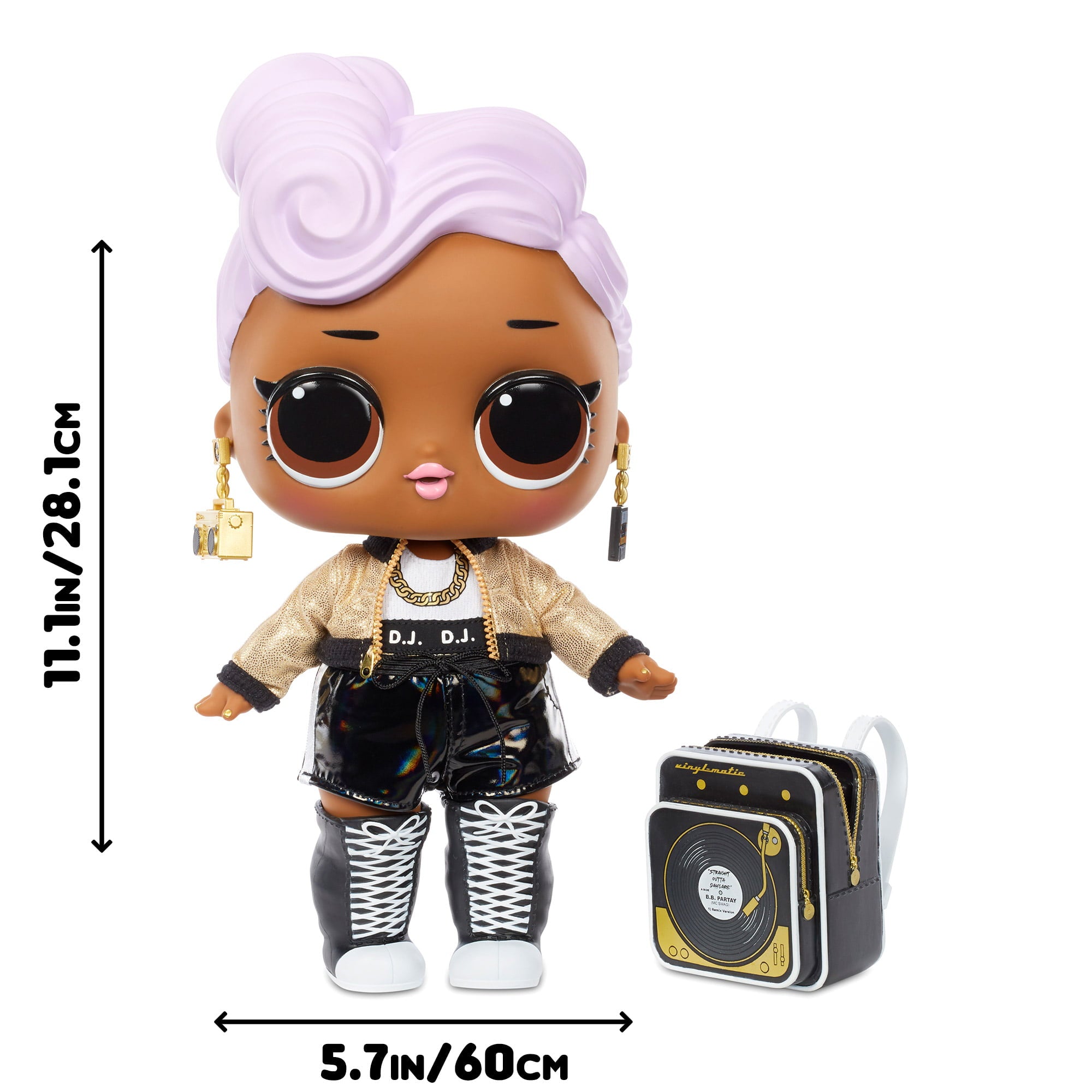 LOL Surprise Big B.B. (Big Baby) D.J. – 11" Large Doll, Unbox Fashions, Shoes, Accessories, Includes Playset Desk, Chair and Backdrop