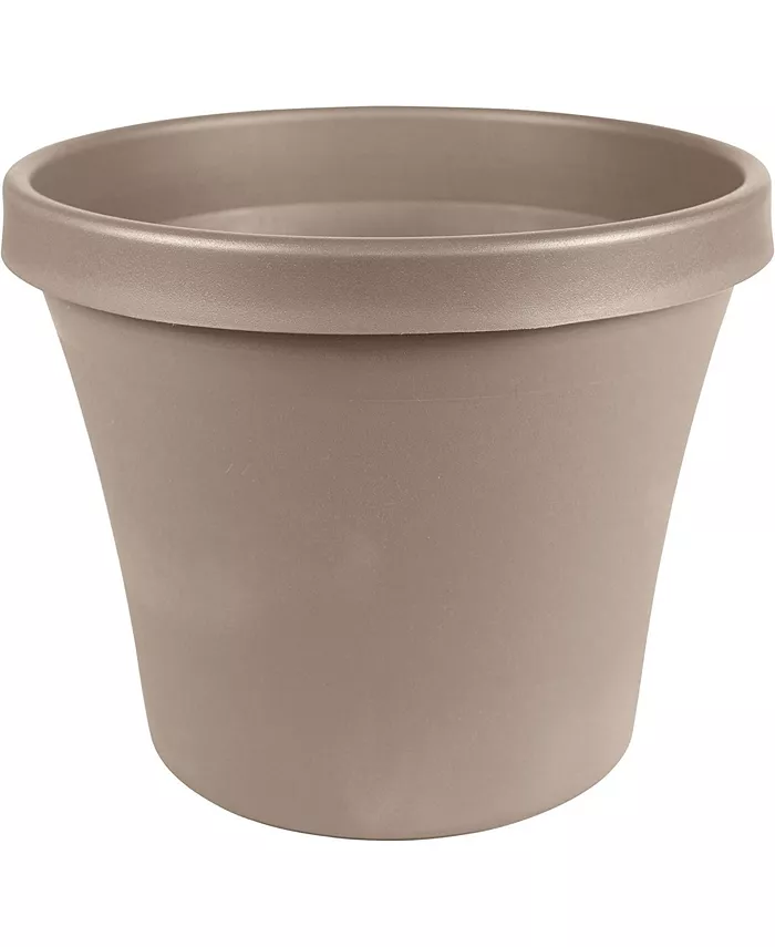 Bloem Terra Plastic Pot Planter， Pebble Stone Color， 12inches