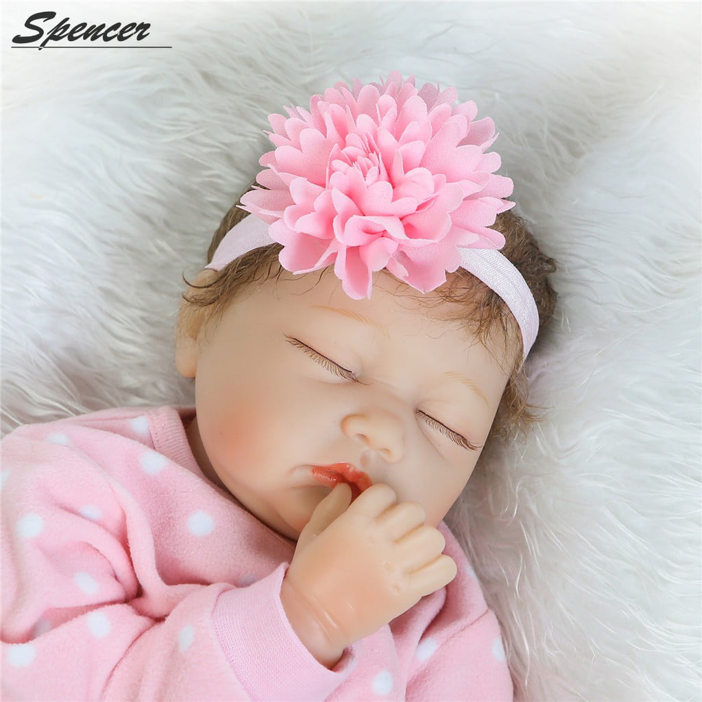 Spencer 22" 55cm Handmade Soft Silicone Vinyl Real Life Reborn Baby Girl Doll Pink Clothes Sleeping Newborn Toy