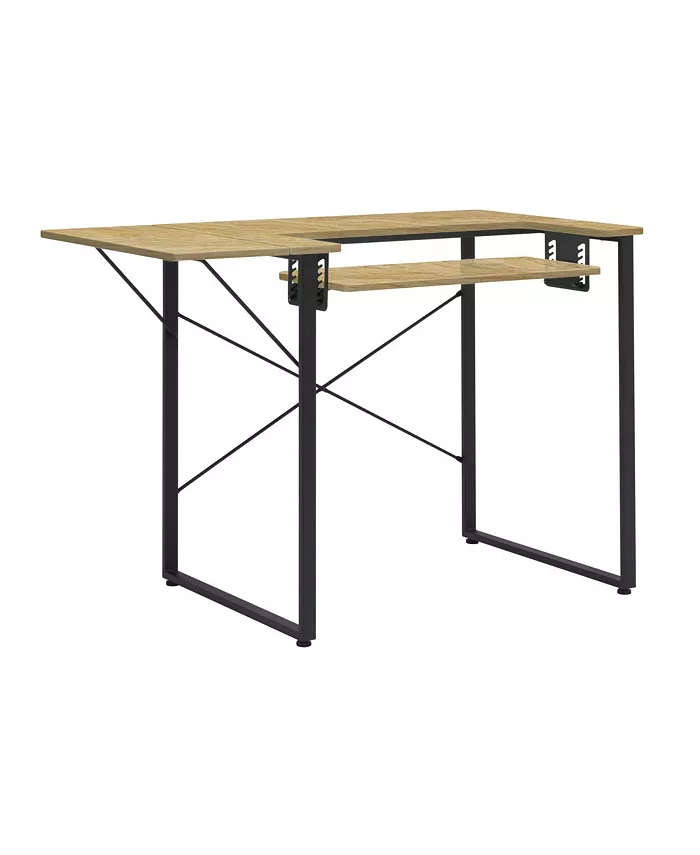 Offex Dart Sewing Machine Table with Folding Top - Black Graphite， Ashwood