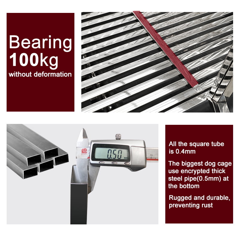 confote Heavy Duty Stainless Steel Dog Cage Kennel Crate and Playpen for Large Dogs， 37”