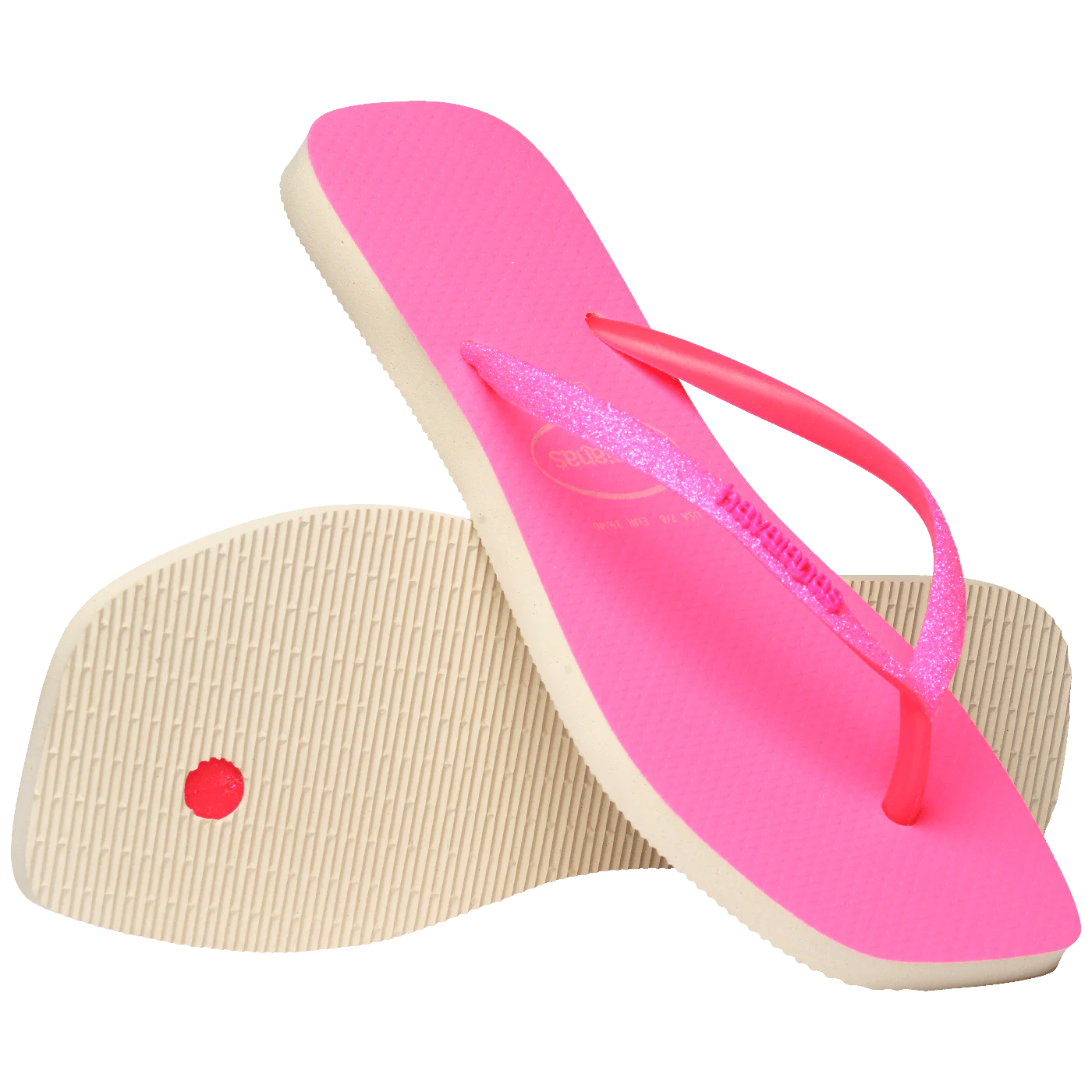 Chinelo Havaianas Slim Square Glitter Neon