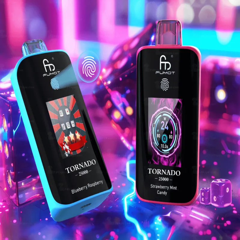 🧊 Fumot Tornado 25K – Disposable Vape with Dual Mesh Coil & LED Display 🍓🥭🍏