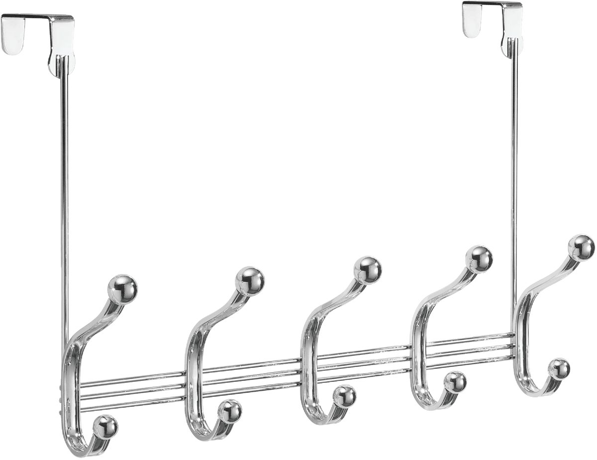 iDesign York Lyra Over-The-Door Hook Rail Chrome
