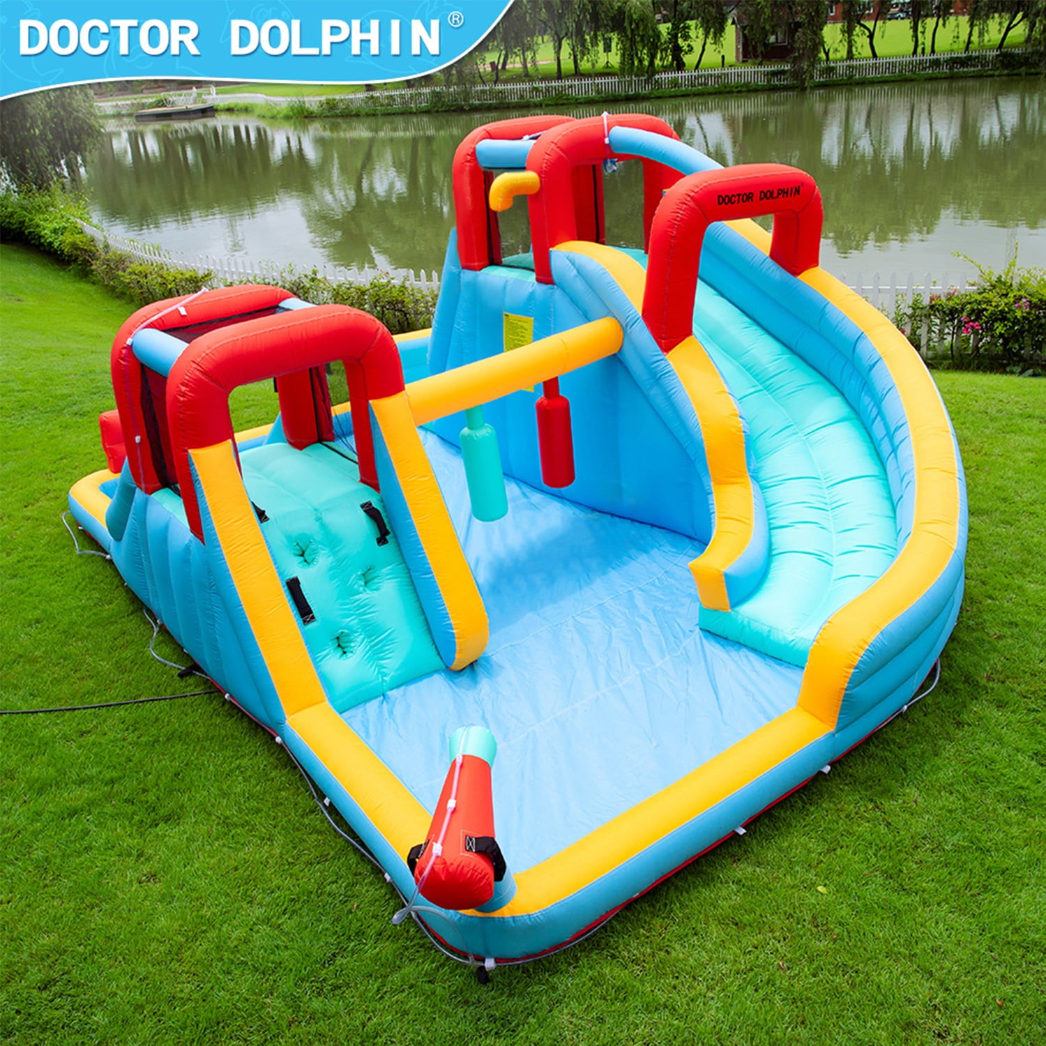 Fbsport Bounce House Inflatable Castle with Air Blower for Toddlers 7 in 1 Bouncy House， Red